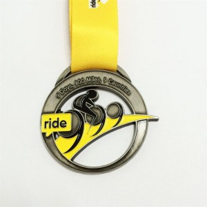 Sport Medal Factory Metal Cycling Medals Custom 3D Bicycle Medals