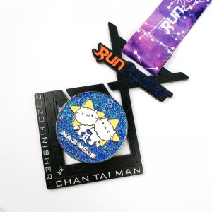 Fabrik engros zink legering souvenir plettering sort dyre display metalmedalje