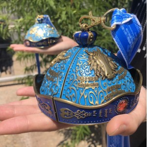 Farverig emalje Sublimering Udskrivning Blankt zinklegering Plettering rundt om roterende vægtløftning Sportsmedalje