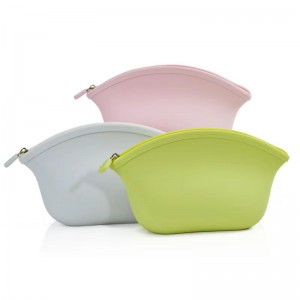 Shopping Travel Party lynlås bærbar slikfarve damer silikone kosmetisk taske håndtaske