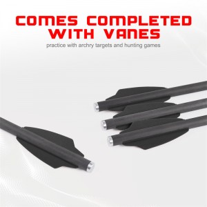 Elongarrow 119612-02 16cm Carbon Arrow Bolts med 2 stk. 1,65 tommer sort vine