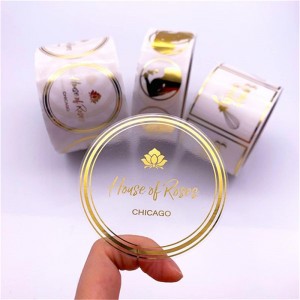 Round Bronzing Label Sticker, Bronzing Transparent Label, tilpasset Bronzing Label Sticker