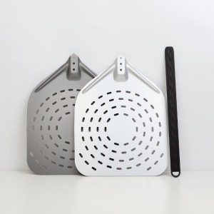 Aftagelig håndtag Anodiseret 12inch/13INCH/14INCH Perforeret aluminium Pizza Peel Pizza Shovel Pizza Spatel Pizza Padle med fire cirkler