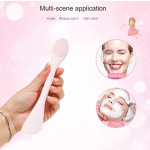 Silikonemaske Applicator Mask Skincare Brush Facial Cleansing Brush Dual Ended Lotion Spatel Spoon til makeup, Foundation, Cream, Lotion, Moisturizer, Gel, Exfoliator, Clay Mask