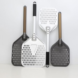 Aftagelig aluminiumshåndtag Anodiseret 8 tommer 10 tommer perforeret aluminium Pizza Peel Pizza Shovel Pizza Spatel Pizza Paddle Oven Tilbehør