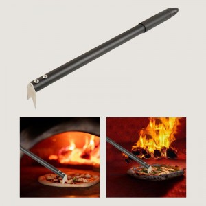 Pizza Gaffel rustfrit stål Pizza Flipper Turner 43cm / 16,9 tommer langt håndtag Pizza Spinning Gaffel for Pizza Ovn / Grill, let at vende skræl for Pizza