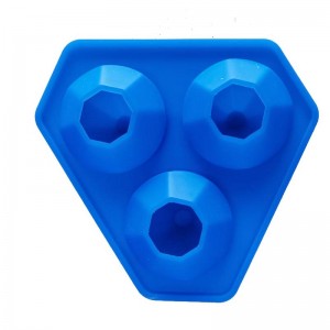 3 huller silikone diamantisbakke diamant silikone formbakker til whiskybadbomber, slik, sæbe og DIY håndværk, opvaskemaskine sikker, genanvendelig