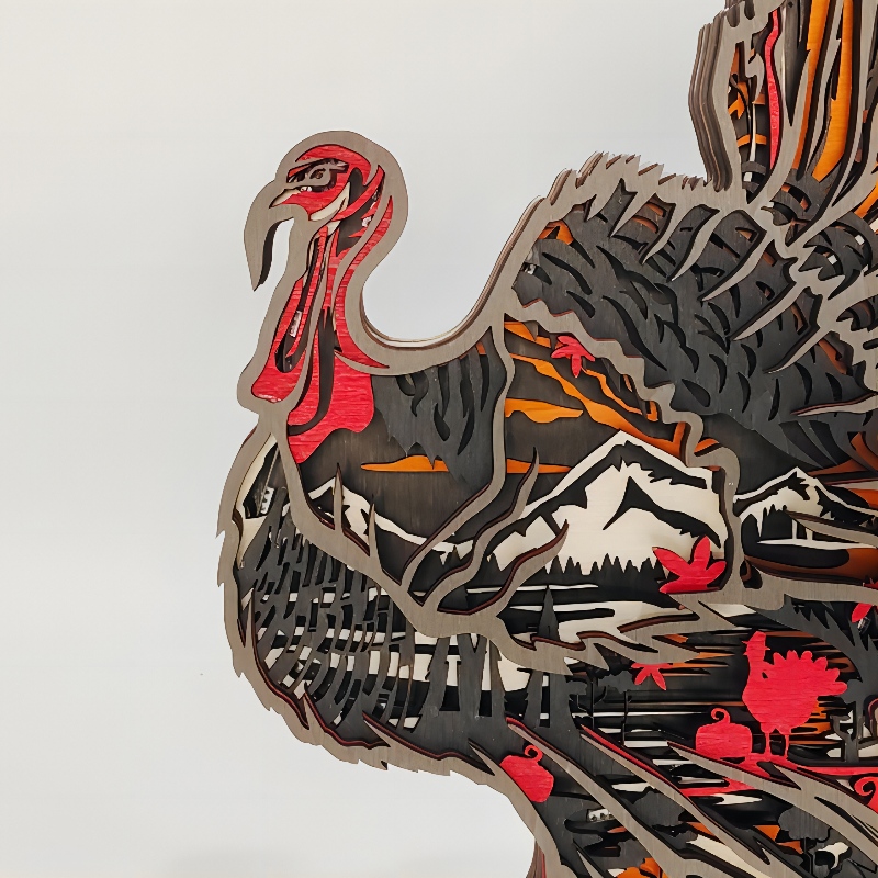 3D træ dyr flamingo artefakt