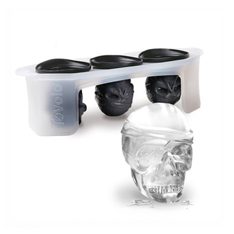 Ekstra store 3D Skull Ice Cube -forme - Fleksibel silikone Skull Ice Forms - Skull Ice Cube -bakke med - Skull Silicone Forme til bagning, chokolade, slik og harpiks