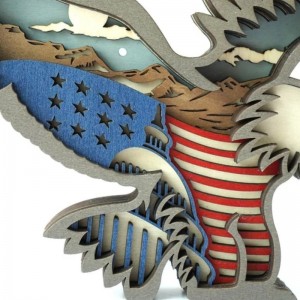 3D Eagle Træhåndværksdekoration