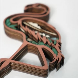 3d flamingo træ artefaktdekoration