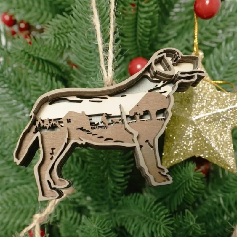 3d hvalp træ artefakt dekoration