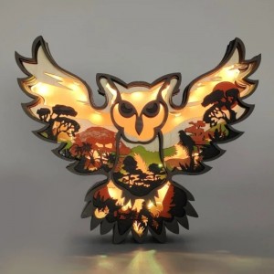 3D Animal Owl Wooden ornamenter