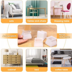 Silikone stol benbeskyttere, stol ben dækker hårdttræer spisebord stol ben beskyttere elastiske møbelstol ben dækker ikke-skridsikker anti-scratch støj