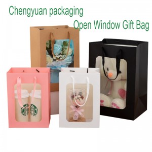 Åben vindue gavepapir taske