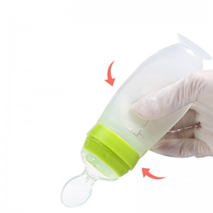 Komplementær ske silikone klemme ske børns komplementære madflaske