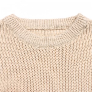 Boutique Høj kvalitet efterår forår baby spædbarn småbørn pullover strik tøj børns solid farve sweater