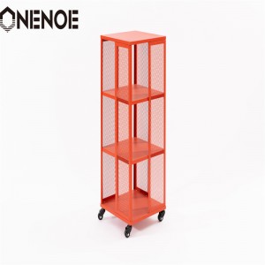 OneNoe Home Moderne møbler Metal Fjerneligt hylder Arkivkabinet Bogreol Kabinet Solid ramme Arrangøropbevaringsskab med 3-lags