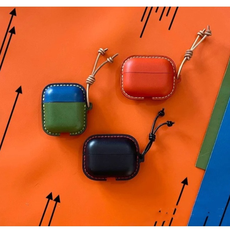 Ny Apple AirPods beskyttelsessag, alt-i-en håndlavet læderkasse, Bluetooth-headset-sag, Anti-Collision Leather Case