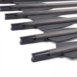 15 tommer ID6.2mm kulstofpilebolte med 2 tommer sort ving til RX -armbue