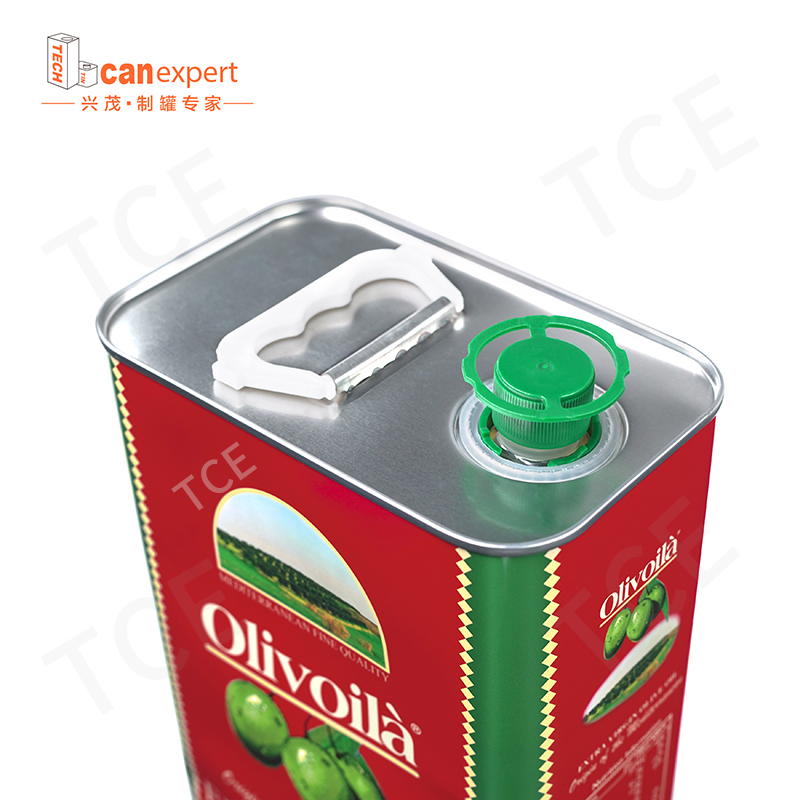 3L Madsklasse rektangulær ekstra jomfru olivenolie tin dåse 2 liter/litre rektangel madolie emballage tin dåse