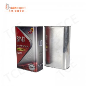 Top salg lækage bevis 1L olieemballage firkantet tin dåse med plastiske pull-up låg