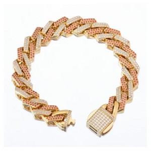 Zircon Personaliseret hiphop Cuba armbånd Crystal Super Flash Hundred Match