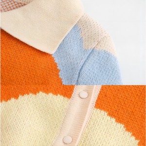 Brugerdefineret OEM -logo -sweater Kvinder Jacquard Knitwear Ladies Jumper