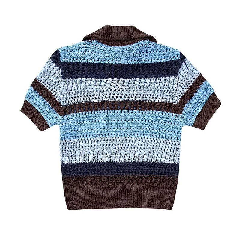 Kvinder forår sommer mode jacquard mesh strikket sweater