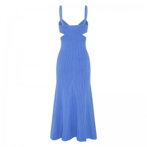 OEM Summer Holiday Party Sexy Cutout Waist Cross Effect Sweaters Casual Custom Fast Color Strik mini kjoler Kvinder