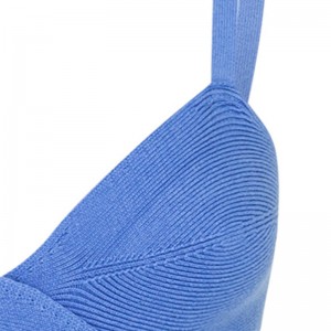 OEM Summer Holiday Party Sexy Cutout Waist Cross Effect Sweaters Casual Custom Fast Color Strik mini kjoler Kvinder