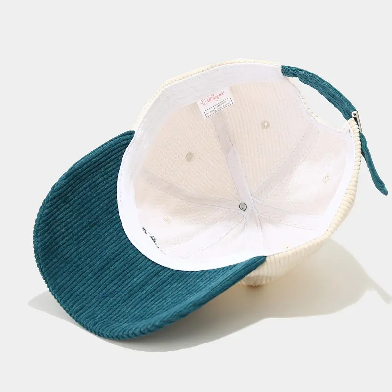 Engros brugerdefineret design broderi logo corduroy far hat vintage 6 panel baseball hat mode casual baseball hatte