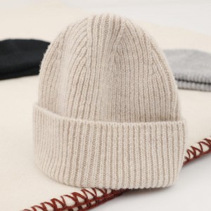 Udendørs unisex solid farve mode strikket kort manchet sejler skater beanie kranium beanie vinterhat