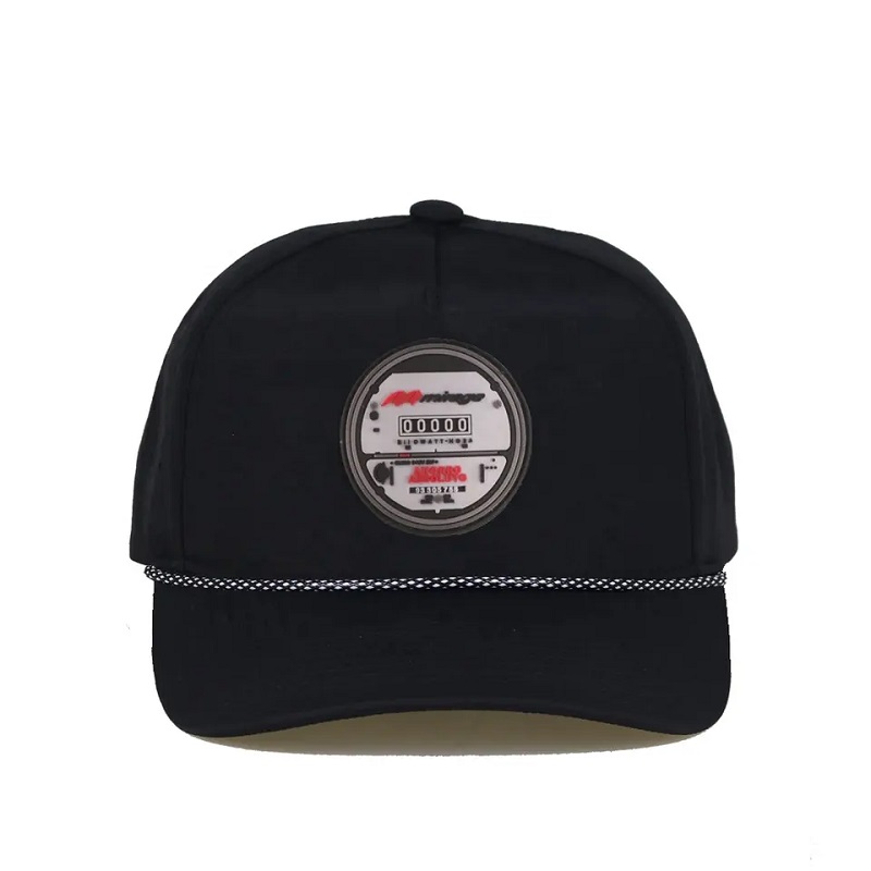 Brugerdefineret vandtæt laserskåret boret hul Perforeret hat 5 Panel Rummi PVC Logo Baseball Cap