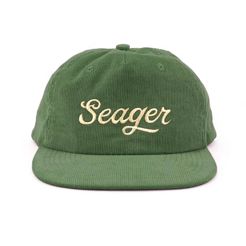 corduroy 5 panel broderi logo caps ustrukturerede snapback hatte i bulk