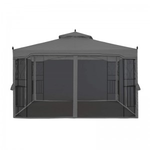 10 \\\\ \'x 10 \\\\\' Stål udendørs gårdhave Gazebo Garden baldakin med aftagelige mesh gardiner beige top klud