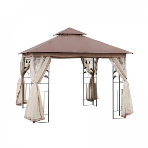 10 \\\\ \'x 10 \\\\\' Stål udendørs gårdhave Gazebo Garden baldakin med aftagelige mesh -gardiner