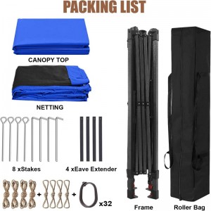 Haveforsyninger Pergola aluminium udendørs lysthus udendørs aktivitetsbrug med myggenet, blå