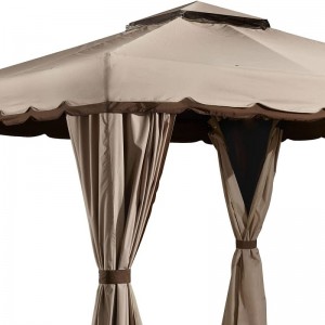 10 ft x 12 ft. Gazebo udendørs aktivitetsbrug med myggenet, chokolade