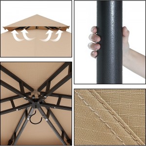 10 \\\\ \'x10 \\\\\' Gazebos til terrasser udendørs hexagonal lysthus mednetting og privatlivets gardiner