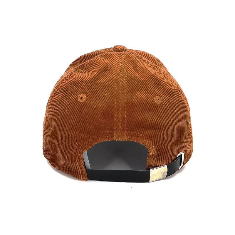 Brodighed broderet brugerdefineret broderet corduroy -hat med læderremback, corduroy snapback hat/cap engros hat med læderrem ryg, corduroy snapback hat/cap engros