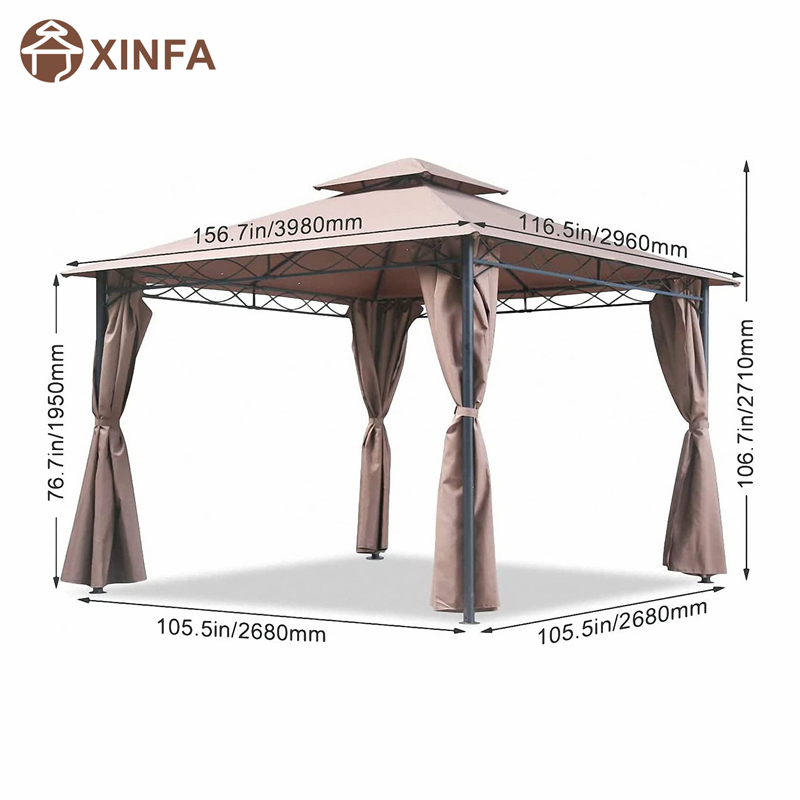 10 \\ 'x 13 \\' Gazebo Block Sun Shade Canopy, vandtæt telt med gardiner bærbare foldbare festbaldakiner