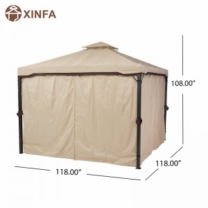 10 \\\\ \'x 10 \\\\\' Gazebo Block Sun Shade Canopy, vandtæt telt, udendørs lysthus med gardiner