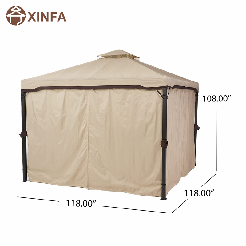 10 \\\\ \'x 10 \\\\\' Gazebo Block Sun Shade Canopy, vandtæt telt, udendørs lysthus med gardiner