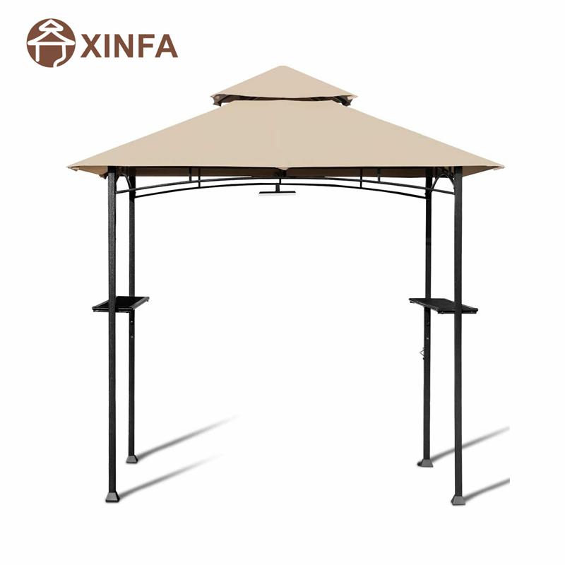 8 \\\\ \'x 5 \\\\\' 2-lags baldakin Top Grill Gazebo Udendørs gårdhave Barbecue Gazebo husly med robust stålramme