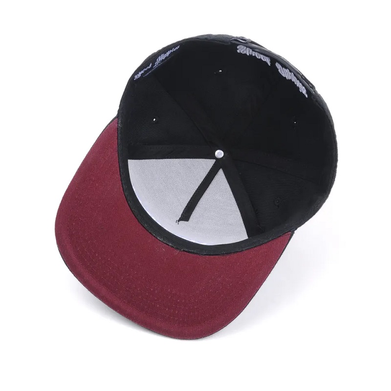 Engrosdesign Street Dance Hip Hop Flat Bill Custom Hats Embroidery Black Snapback