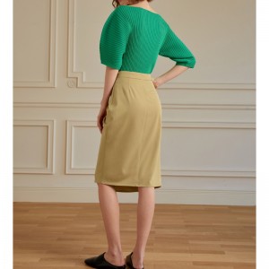 Fransk feriestil plisseret spaltenederdel Kvinder 2023 Nyt all-matchnederdel