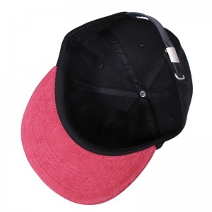 Brugerdefineret broderi ledning 5 panel reb ustruktureret snapback corduroy hatte til mænd kvinder