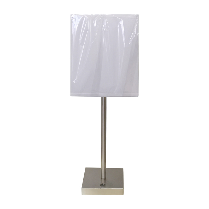 Enkel stil børstetnikkel finishnatbord bordlampe med en på/off rocker switch på værelse