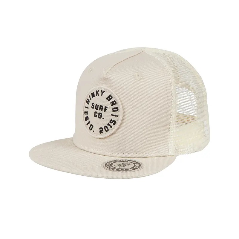 Sommer spædbarn baby snapback cap toddler ungdom snapback hat brugerdefineret broderet patch mesh creme børne børn trucker hat caps